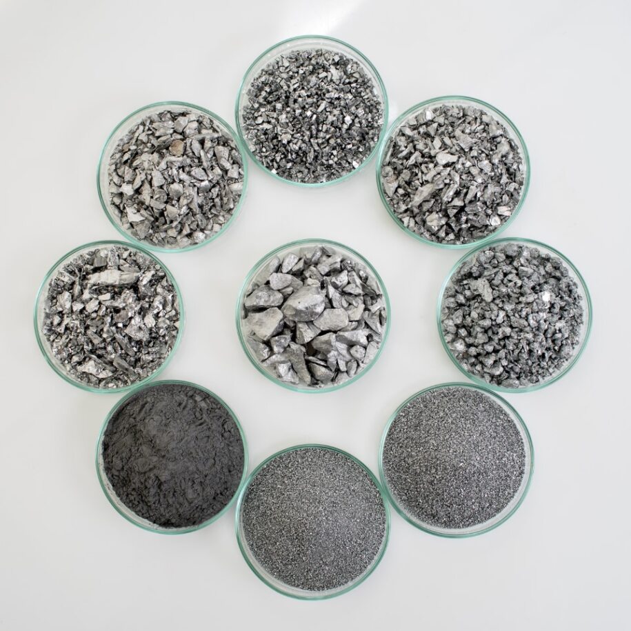 small samples of master alloys and titanium powders